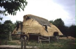 Nachbau eines eisenzeitlichen Gehöfts auf dem Freigelände der Außenstelle Titz (Foto: Udo Geilenbrügge, LVR-ABR)